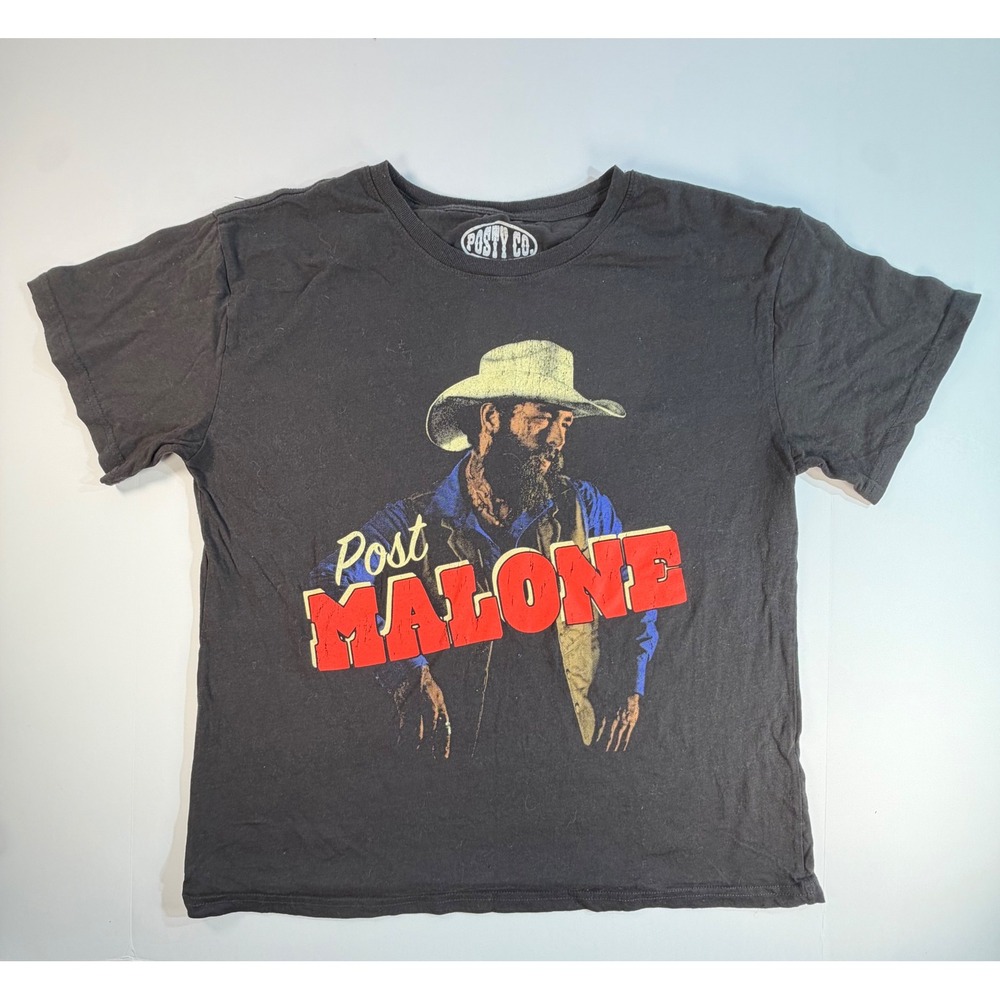 Posty Co Post Malone Cowboy Graphic T-Shirt Black Mens XL Concert Tour Tee